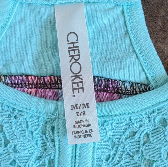 CHEROKEE Tank Top Girls Size M 7/8 Multicoloured Print - Picture 6 of 9